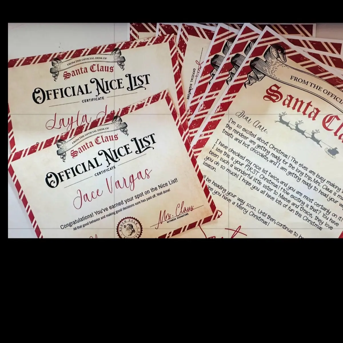 Custom Christmas Letter & Official Nice List Certificate - Perfect for the Holidays