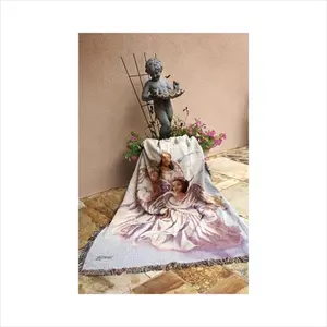 212 MAIN Angelic Trio Tapestry Throw Blanket - Manual Woodworkers and Weavers ATANGT, Cotton Jacquard Weave, Fashionable Look, 50x60 in, Home Decor, Ideal Gift