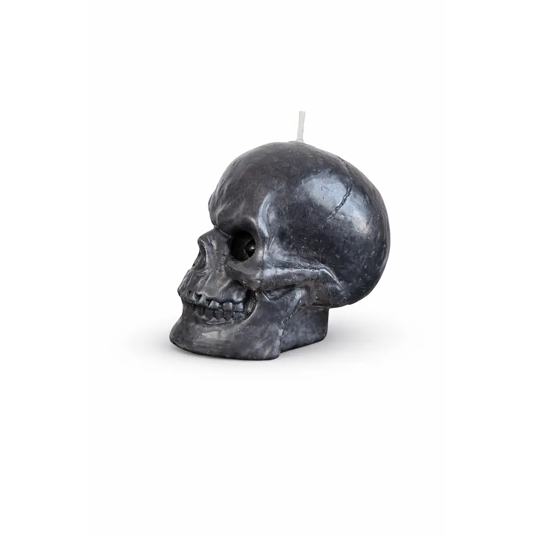 Midnight Ritual Dark Gray Skull Candle