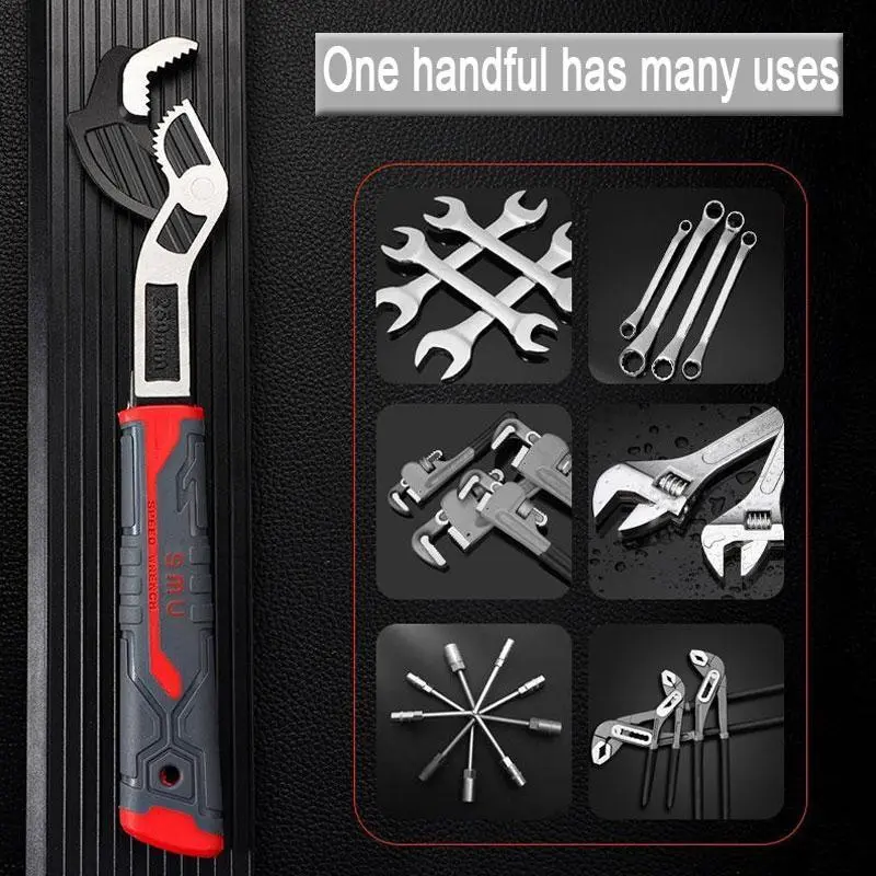 A Professional Solution: Rugged & Versatile Self-Locking Pipe Wrench in 6 to 12 Inch, Quick Release Adjustable Ratchet for Demanding Plumbing and DIY Projects