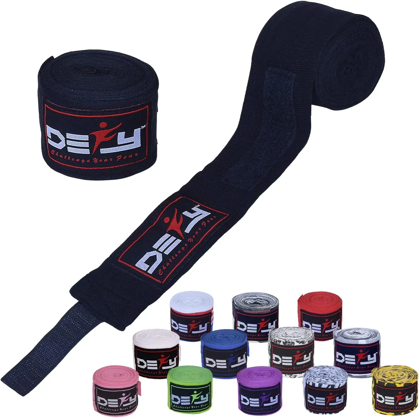 180" Boxing Hand Wraps – Elastic Hand Wraps for MMA, Muay Thai, Kickboxing & Training, Professional Wrist Support Bandages for Men & Women (Pair)