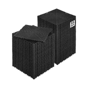 VEVOR Interlocking Drainage Mat, 12x 12 Modular Interlocking Cushion, 55 Pcs Splicing Drainage Mats, Non-Slip Black PP Drainage Floor Tile and Shower Mat, for Garage, Garden, Kitchen Outdoor