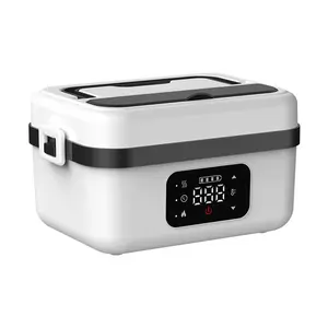 Saker Cordless Electric Lunch Box, Self-Heating Lunch Box with Knife, Rechargeable Heating Lunch Box for Car, Truck, Office, Travel Tableware