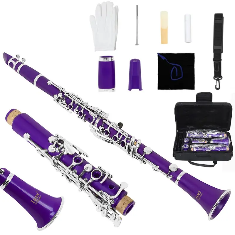 Irin  Flat B Clarinet,Colorful  Clarinet Se B Flat Abs Body, 17 Key Rings  6 Keys, Includes Irin Cloth Box and Standard Accessories, Musical Instruments, 1 Piece