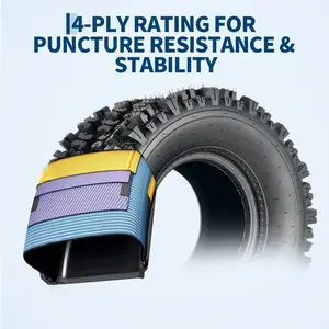 Knobby Sport ATV/UTV Front Tires Set – 19x7-8, 4-Ply Tubeless, All-Terrain, Heavy-Duty High-Traction for Mini Bike, Quad & Four Wheeler