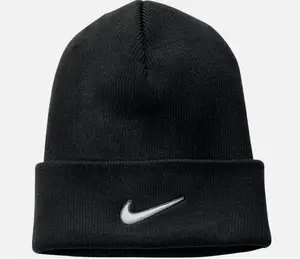 Nike Cuffed Knit Beanie (Swoosh) Black One Size
