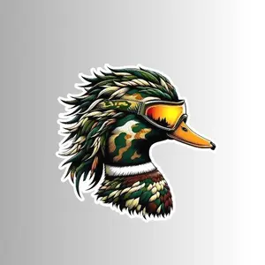 Funny Camouflage Duck Sticker, Scratch Resistant Vinyl Sticker, Blue Collar Hunting Stickers For Adults, Outdoor Duck Hunting Sticker Gift Car Decal Car Decoration, Laptop Water Bottle Decal