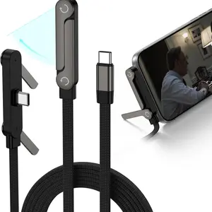 240w USB-C to USB-C Data Cable, Detachable Stand, Soft Silicone Fast Charging Cable, Ideal for Gaming, Desktop Setup, Hands-Free Viewing