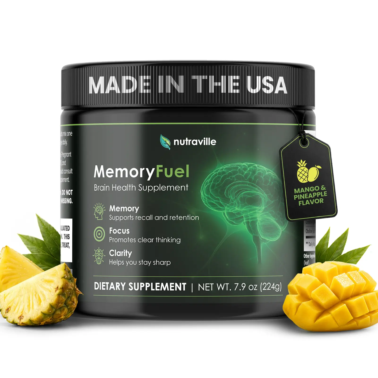 MemoryFuel Creatine Monohydrate Powder for Brain Energy & Focus, 5000mg Micronized Creatine with L-Theanine, Choline & Magnesium, Cognitive Support Supplement for Adults, Memory, Mental Clarity, Concentration, Productivity & Daily Brain Performance