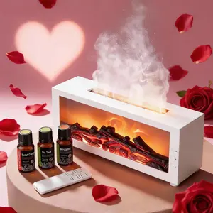 Viral Cozy Home Essential! 7-Color Fireplace Aroma Diffuser (300ml) – Remote Control, Timer & Auto-Off | Perfect for Christmas Nights, Meditation & Winter Dryness Relief | Elevate Ambiance! Soundwave Oil Diffuser Humidifier plant  diffuser oil