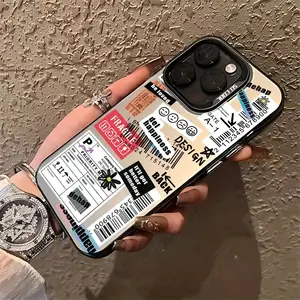 Phone case with modern custom label design for iPhone 17 16 15 14 13 12 11 PRO MAX PLUS AIR and 16E AIR XR XS MAX 7 8 Plus Series, matte anti-drop back cover