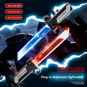 Dual-blade light-up retractable lightsaber toy, new boy's toy sword, Deadpool Samurai 2-in-1