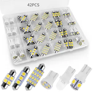 42Pcs White Interior LED Car Lights Bulb Kit, Super Bright Dome Map Cab License Plate Lights, DE3175 T10 31mm 41mm 194 LED Bulbs for Trucks