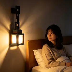 Pixel Soul Lantern - 3D Printed HandmadeGaming Light | Rechargeable RGB 16 ColorChanging Night Lamp with Remote, WallMountable & Easy Assemble l Ideal BedroomDecor Gift for Minecraft Fans Kids housedecor #MothersDayGiftSet Ornaments HomeLighting