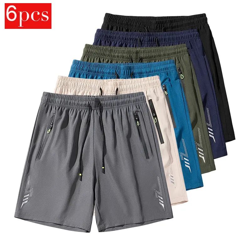 Men’s everyday shorts with zippered pockets; summer breathable cool-touch quick-dry casual shorts; lightweight shorts; reflective stripe print design; solid color fashion shorts; casual minimalist style; suitable for fitness, workouts, beach parties.