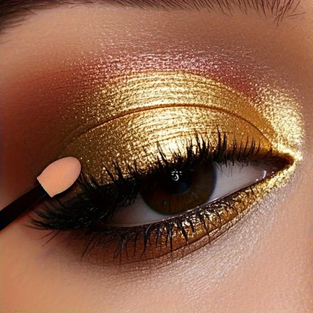 Long-Lasting Metallic Gold Loose Powder Eyeshadow Pigment - Alcohol-Free, 9.1g, for Glitter Glam Eye Looks & Makeup, Shimmer