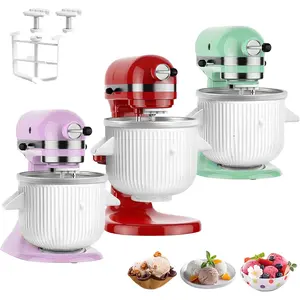 Ice Cream Maker Attachment for KitchenAid Stand Mixer, Compatible with KitchenAid 4.5/5QT/6QT/7QT accessories and attachments, 2 Quart for kitchenaid mixer attachments Frozen Yogurt Gelato Maker