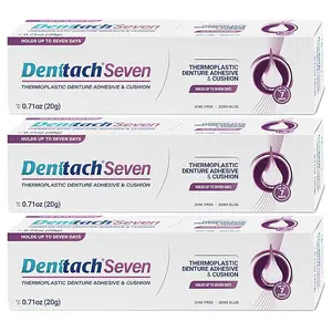 NEW 2026  Denttach Seven Denture Adhesive, Thermoplastic Denture Cushion and Reliner, Upper and Lower Denture Comfort for Up to 7 Days, Zero Glue, Zinc Free
