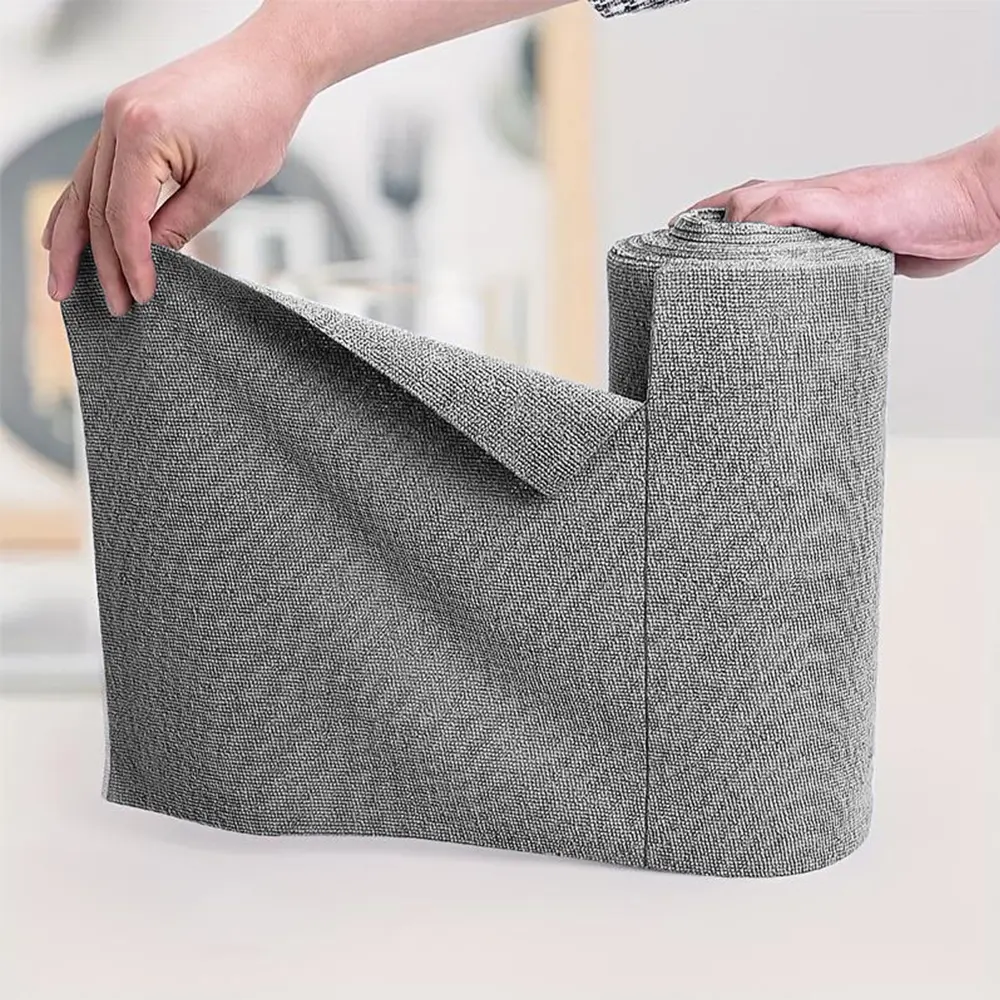 Reusable Microfiber Towel Roll, 20 Sheets Hand Tear Cleaning Towels, Washable Ultra-fiber Soft Cleaning Cloth, Multipurpose Absorbent Cleaning Wipes