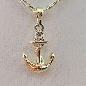 209 -  1" Anchor Pendant with Chain for Kids 14K Goldplated