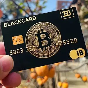 Black Bitcoin VIP Card Pattern Stickers, Sticker Decal, Credit Card Sticker Used for EBT, Transportation, Keys, Credit Cards, Debit Cards, No Bubbles, Suitable for Small Chip Cards