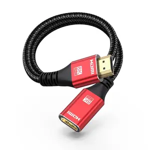 HDMI Extender 8K HDMI Extension Cable 1.5FT, HDMI 2.1 Male to Female Adapter Extension Cord 8K@60Hz, 4K@120Hz, 2K, 3D, HDR Compatible with Roku TV Stick, HDTV, PS5/PS4, Laptop, Monitor, Projector, PC