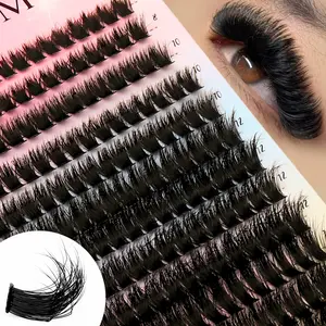 280Cluster Lash, DIY Lash Extension Set, Beginner Friendly Eyelashes, 80D Volume Lashes, Mixed Lengths, With White Tweezer & Lash Brush, Fluffy D Curl Lashes, 5D Effect, Reusable & Lightweight False Eyelashes, Daily Makeup, Office Wear