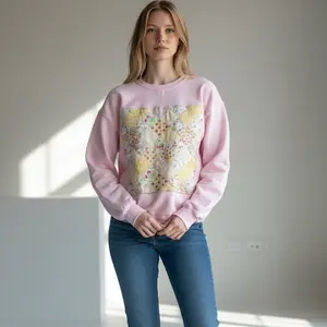 Quilt Block Sweatshirt - Gildan Size Small Unique Strawberry Quilted Design