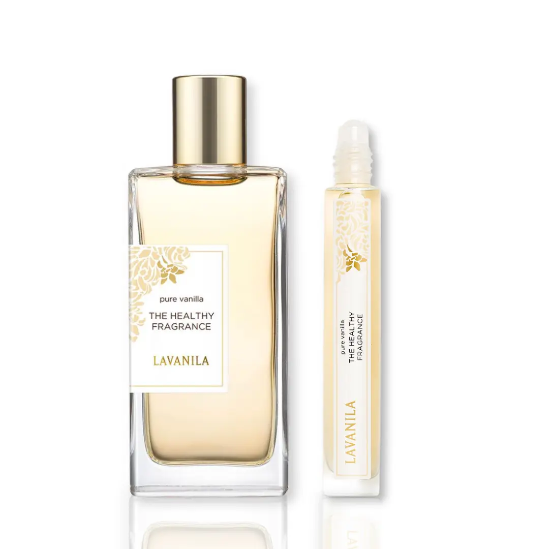 Lavanila Pure Vanilla Duo Gift Set for Women, 1.7 oz Eau de Parfum + Travel Size Rollerball, Clean Vegan Vanilla Perfume with Madagascar Vanilla & Tonka Bean, Long-Lasting Natural Fragrance, Mother's Day Birthday Gift Set, 2 Piece Value Bundle