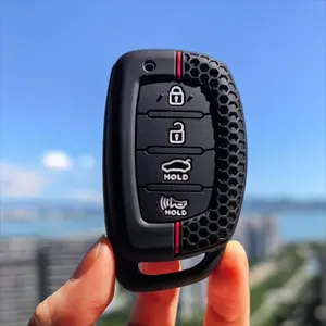 Silicone Rubber Remote Key Fob Case Cover, Anti-Scratch Shockproof Protective Shell, Car Key Protector, Car Key Accessory, for Hyundai Models: Tucson, Sonata, Creta, Ix25, Ix35, Ix45, I10, I20, I30, I40, Verna, Solaris, Mistra, Elantra, Accent