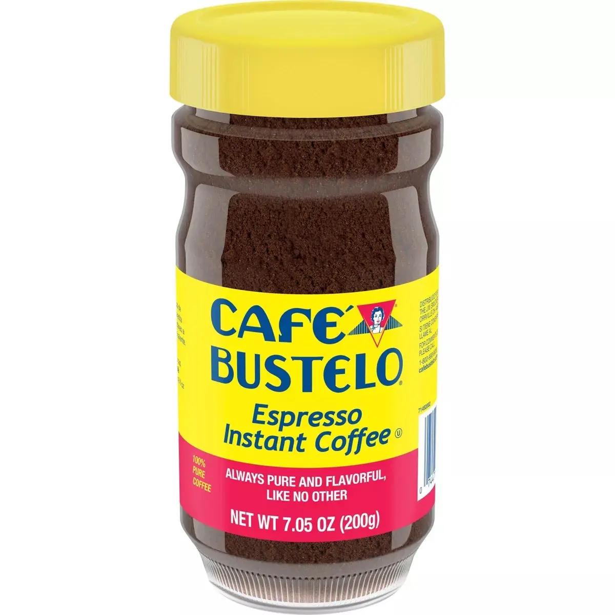 Cafe Bustelo Instant Espresso Coffee Dark Roast Strong Caffeine Boost 7.05 oz