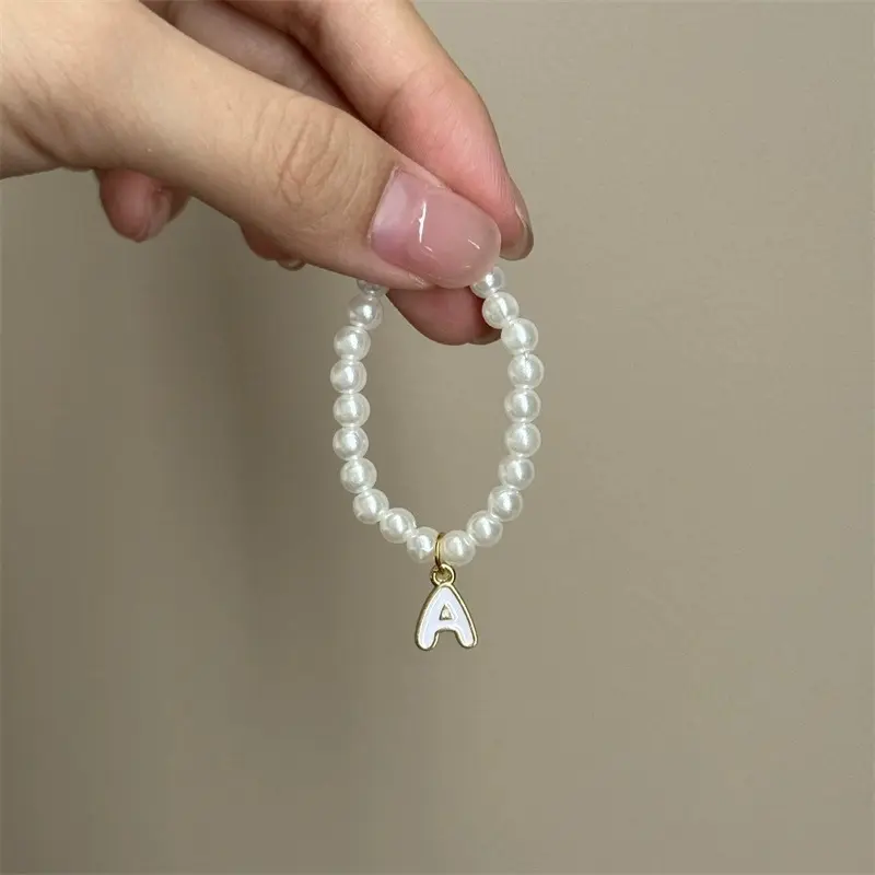 Viral Cute LaBBbubu 4th Gen Mini Keychain Pendant & 26-Letter Handmade Pearl Necklace, Trendy Aesthetic Accessory for Mini Dolls