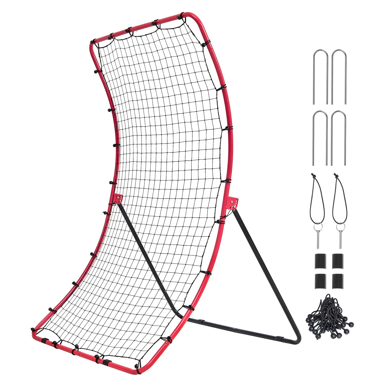 【Summerfinds】VEVOR Baseball And Softball Rebounder Net 4 x 5.5 ft PitchBack Baseball Pitching NestPitch Return Trainer Rebound Net with Pitching TargetAll Angle Fielding Rebound Net for Grounders Pop Flies,summerwins