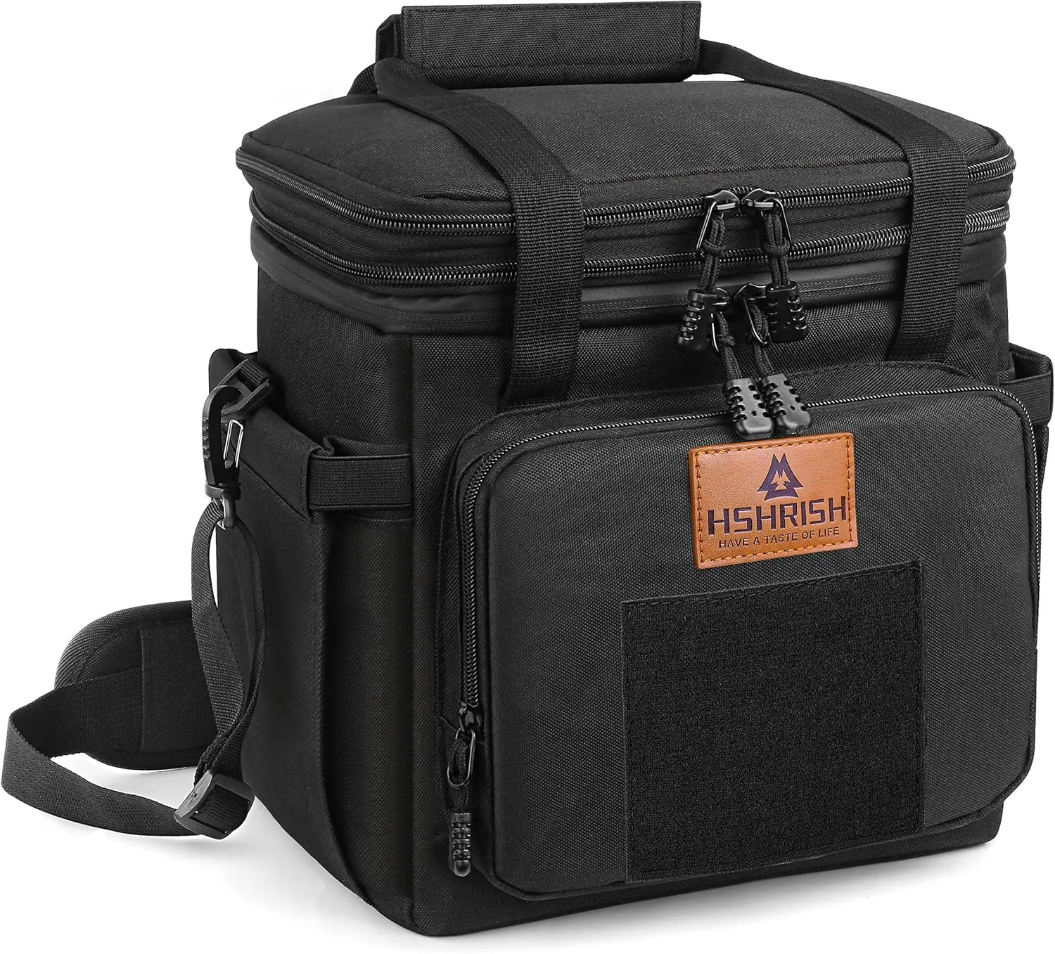 HSHRISH Tactical Thermal Bag for Men, Large 16L (24 Can) Expandable Cooler, Waterproof and Leakproof for Work, Picnic Trips Insulated Travel, Cooler Pouch, Reusable Cooler Bag, Velcro, Lunch At Work, Oxford Cloth, 24 Cans, Leakproof For Clean Desks, Every
