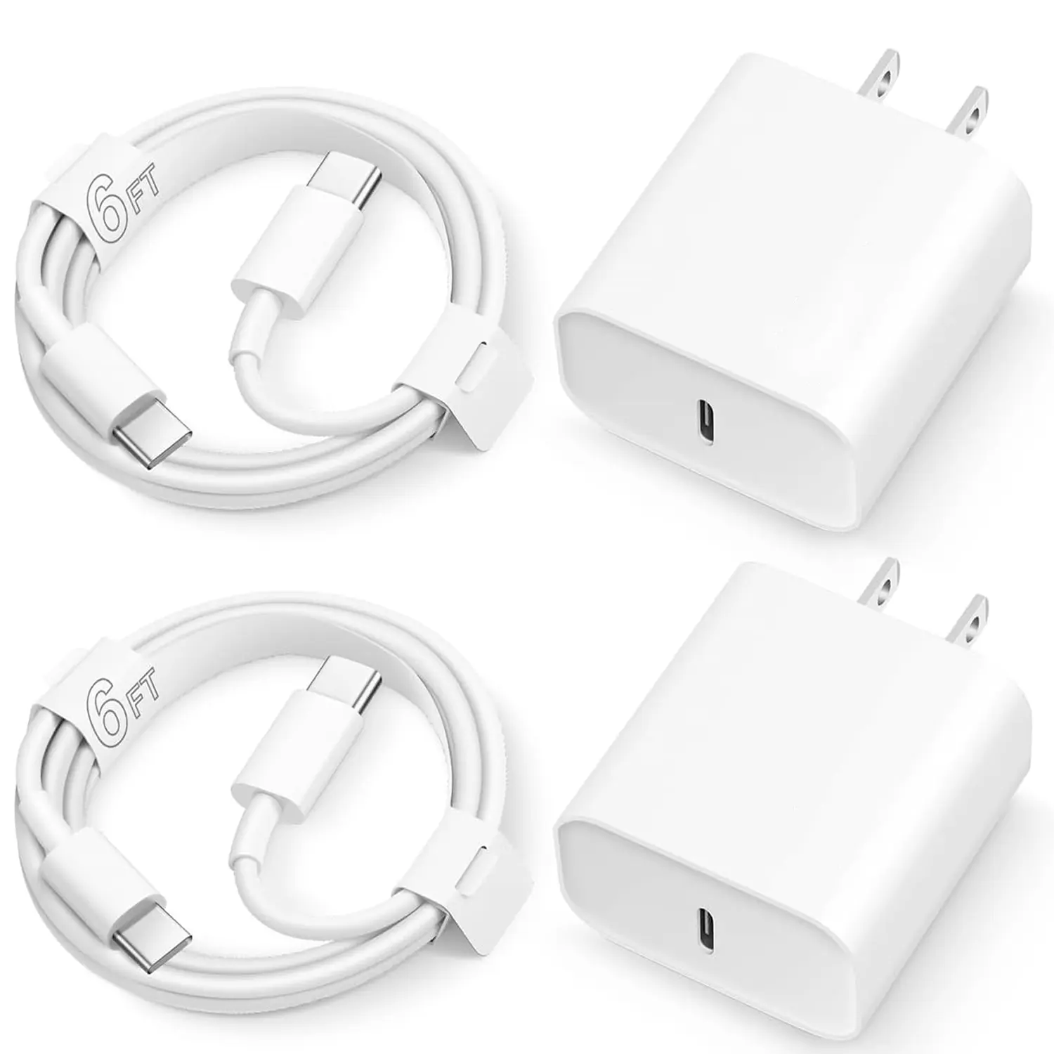 4PC fast charger,20W i Phone charger with 6FT/10FT  Type C Cable for iPhone 16/16Pro/16Pro Max/16Plus/15/15 Pro/15 Pro Max,Samsung and Android Phone,portable charger,Travel charger