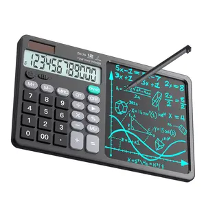 Desk Calculator Large Display with 7'' Erasable Writing Pad, 12 Digits Large Screen Display Jumbo Calculadora, Solar & Battery Powered Big Button Calculators for Business Office School,