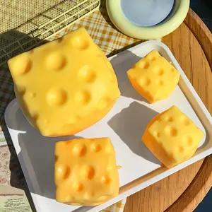 Slow Rise Squishy Cheese Block, Moldable Fidget Stress Ball with Super Soft Texture, Sensory Toy for Relaxation, ASMR Squeeze, Fun Desk Decor
