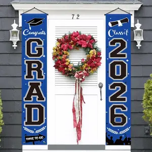 2026 Graduation Decorative Banner, 71x12 Inches, Blue, Perfect for Graduation Party Decorations, Congratulations Banner for Special Occasions