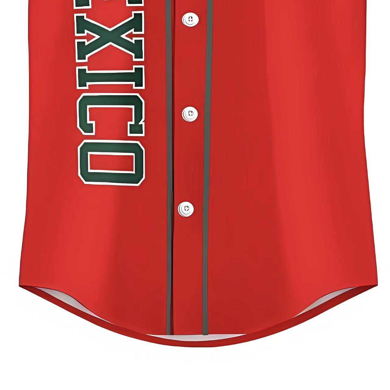 Mexican Heritage Baseball Jersey - Three-Color Limited Edition, featuring an embroidered eagle emblem and classic button-up design for versatile everyday wear