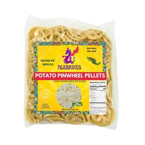 Alebrixes | Mexican Potato Pinwheel Pellets 8oz (226g) | Duritos | Chicharron - Fritura De Papa De Rueda Para Freir | Potato Puff - Fritura de Papa | Savory, Classic, Crispy, Mouth-Watering- Mexican Snack | Handcrafted in Mexico.