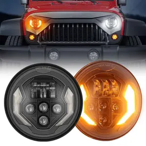 7” LED Headlights for Jeep Wrangler JK/TJ | DRL + Amber Turn Signal | 200% Brighter