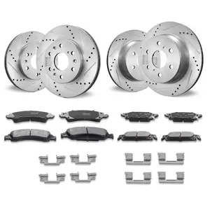VEVOR Front and Rear Brake Kit Compatible with 2012-2020 Ford F-150(MPB Only), Drilled and Slotted Brake Rotors Ceramic Brake Pads Replacement, 13.8 Front Rotors 13.7 Rear Rotors