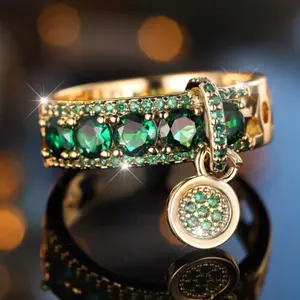 Royal Blue Sapphire Vintage Ring – Luxury Gold-Plated Engagement Ring for Women