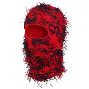 Distressed Balaclava Ski Mask for Men Women Knitted Balaclava Distressed Windproof Shiesty Full Face Mask for Cold Weather