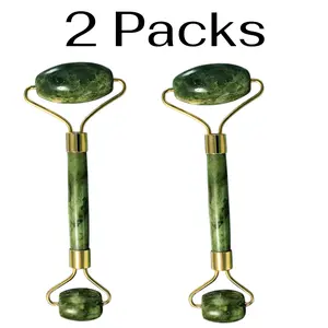 2-Pack Jade Roller for Face & Eyes – Cooling De-Puffing Facial Massager for Skin Tightening, Reduce Puffiness & Fine Lines, Improve Blood Circulation – Soothing Skincare Tool for Face, Neck & Muscles, Gift for Women, All, Pore-Tight