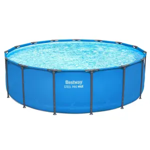 Bestway Steel Pro MAX 15' x 48" Round Above Ground Swimming Pool for Backyard