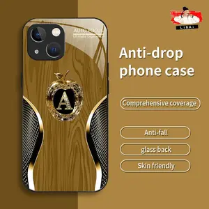 Suitable for [iPhone 14 Plus] New high-end luxury wood grain letter phone case New business simple explosion-proof phone case Affordable price Anti-drop and anti-fingerprint 995
