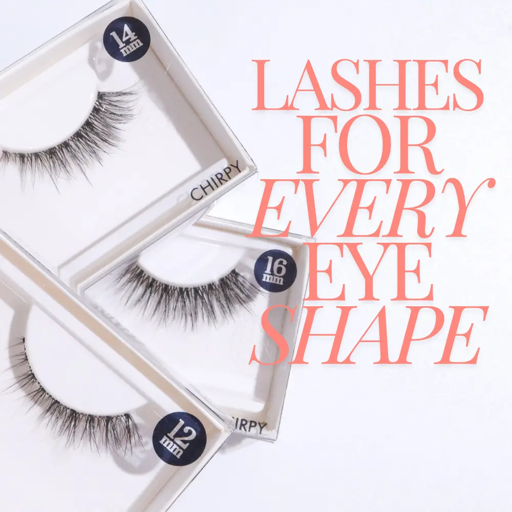 LINX Chirpy LASH MATCH False Eyelashes - 3 Sizes, Doll Eye C Curl, Natural PBT Fibers, 0.07mm Thickness, Super Stretchy Clear Band, Makeup Cosmetic