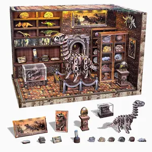 DIY Book Nook Kit, Miniature House Model Set, 3D Wooden Puzzle, Desktop Decoration, Birthday Gift, Christmas Present, Home Decor, Animals