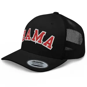 RIVEMUG NG Bama Embroidered Curved Bill Trucker Hat Mid Crown Adjustable Alabama AL State Cap